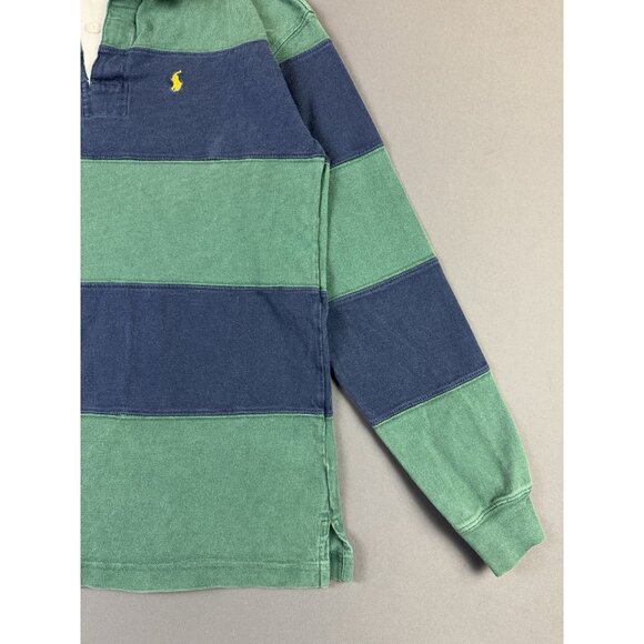Rare Vintage Y2K Polo Ralph Lauren Rugby Blue Green Stripes Streetwear Hype Kids - Picture 5 of 12